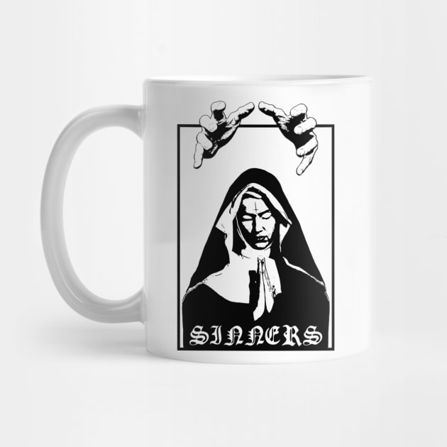 Sinners - Black Metal Design - White by Vortexspace